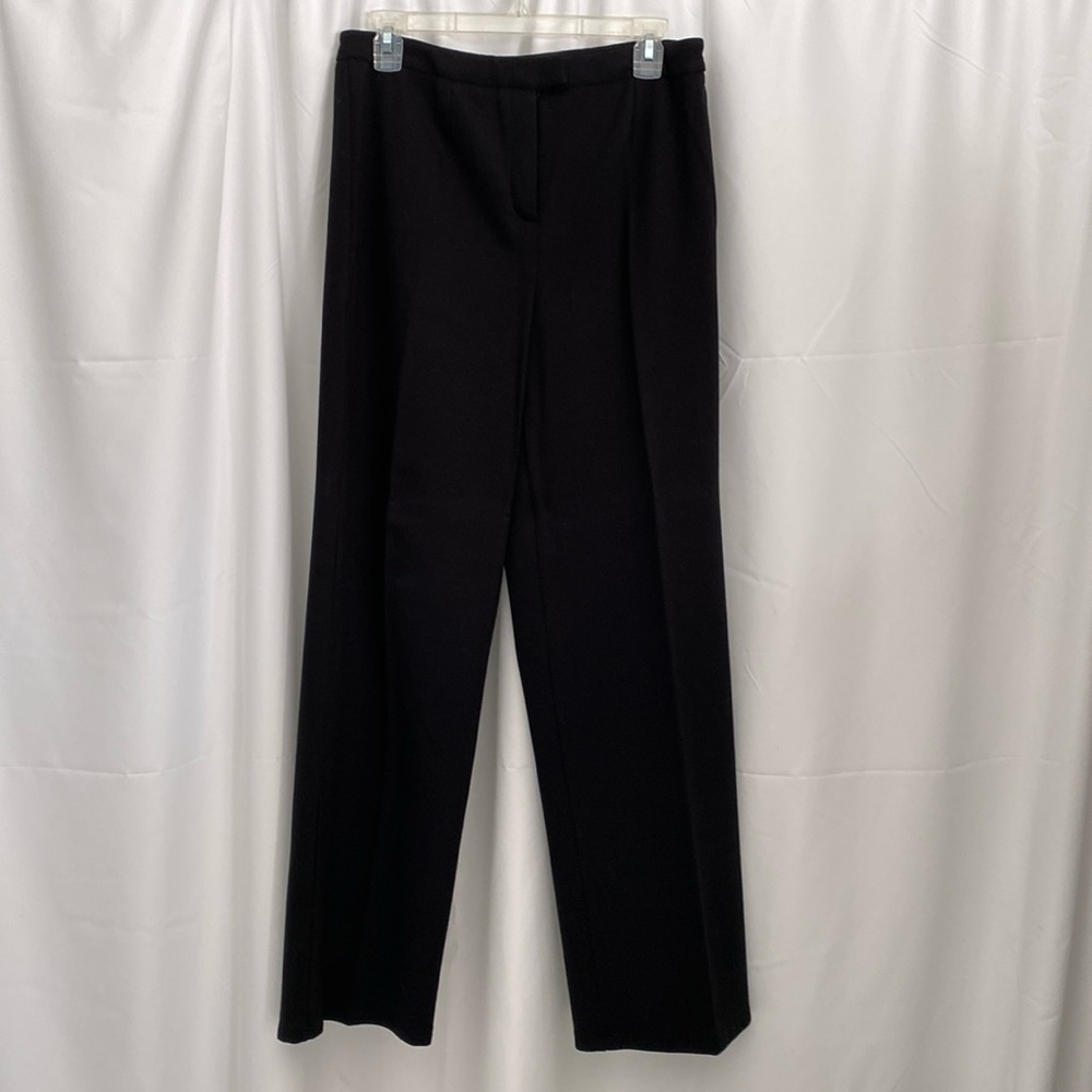 Lord and Taylor Womens black dress pants, zipper with hook and I, inseam 30”.